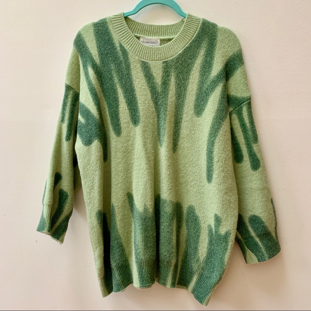Rumours Green Drip Cliff’s Edge Sweater - M/L